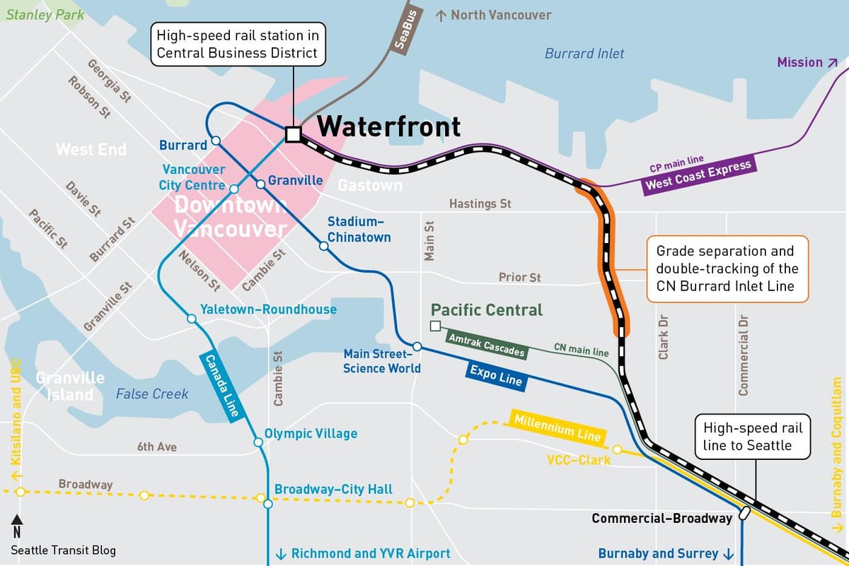 ਨਕਸ਼ਾ ਦੇ waterfront ਸਟੇਸ਼ਨ ਵੈਨਕੂਵਰ