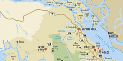 Campbell ਨਦੀ ਦਾ ਨਕਸ਼ਾ ਵੈਨਕੂਵਰ island