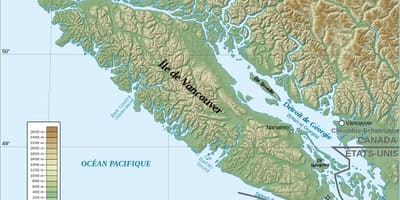 ਨਕਸ਼ਾ ਦੇ topographic ਵੈਨਕੂਵਰ island